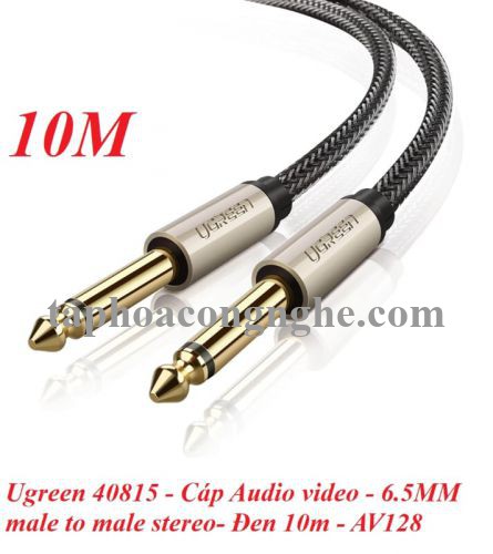 Ugreen 40815 10M màu Đen Cáp âm thanh 2 đầu 6.5mm dương cao cấp AV128 30040815